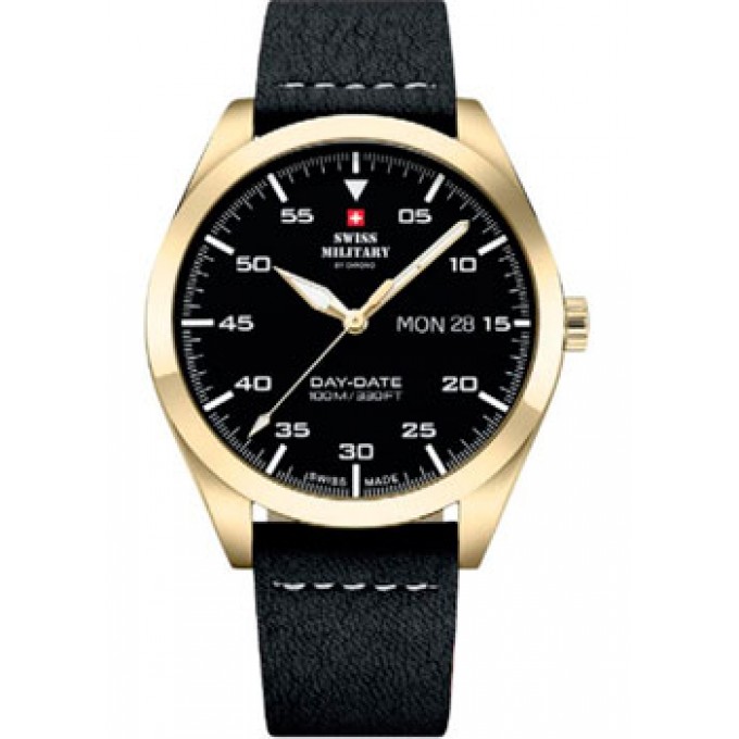 Швейцарские наручные мужские часы SWISS MILITARY SM34087.06. Коллекция Day Date W230705