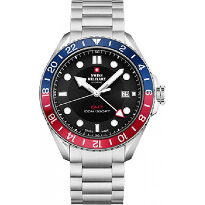 Швейцарские наручные мужские часы SWISS MILITARY SM34095.01. Коллекция Quartz GMT W237903