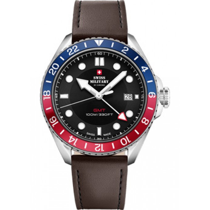 Швейцарские наручные мужские часы SWISS MILITARY SM34095.04. Коллекция Quartz GMT W238881