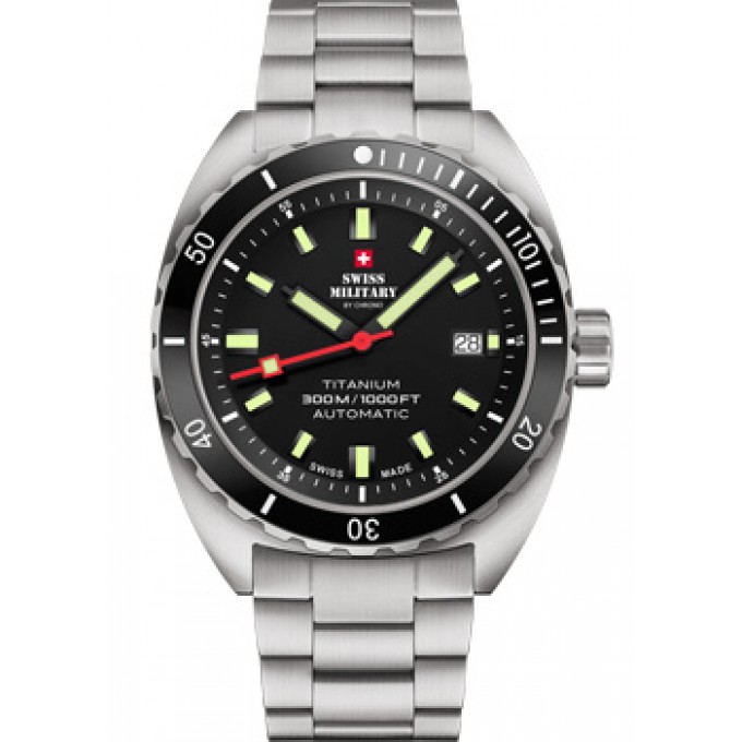 Швейцарские наручные мужские часы SWISS MILITARY SMA34100.01. Коллекция Titanium 300 W238884